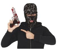 FIESTAS GUIRCA | Pistola de Juguete con Sangre (24 cm) - Accesorio para Disfraz de Policía o Ladrón en Halloween y Carnaval - Ideal para Fiestas de Terror y Cosplay - Para Niños y Adultos - Multicolor