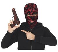 FIESTAS GUIRCA | Pistola Ensangrentada de Juguete (22 cm) - Arma Falsa para Disfraces de Policías, Militares y Ladrones - Accesorio de Halloween, Carnaval y Fiestas de Disfraces - Negro