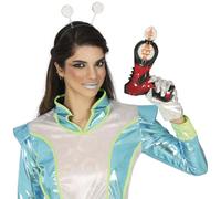 FIESTAS GUIRCA | Pistola Espacial de Juguete con Luz (25 cm) - Arma de Fuego para Disfraz de Superhéroes y Villanos - Ideal para Fiestas de Disfraces y Carnaval - Todos los Usuarios - Negro y Rojo