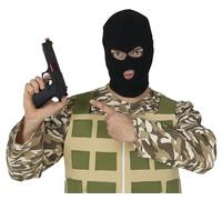Fiestas Guirca Pistola de juguete – Accesorio de disfraz (policía, militar, ladrón) – Negra