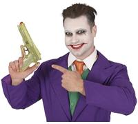 FIESTAS GUIRCA | Pistola Oro Metálico (22 cm) - Arma de Juguete para Disfraz de Policía, Superhéroe, Villano, Juglar y Ladrón - Ideal para Halloween y Fiestas de Disfraces - Oro