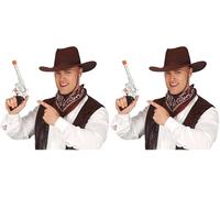 FIESTAS GUIRCA Pistola Vaquero Plata 32 CMS (Paquete de 2)