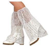 FIESTAS GUIRCA - Polainas con patas de elefante con purpurina 40 cm, color plateado