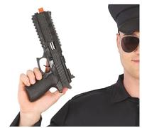 FIESTAS GUIRCA Police Gun Toy for Children Plastic Black Costume Police Accessories for Police Halloween Cosplay Carnival