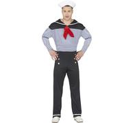 FIESTAS GUIRCA Popeye Sailor Uniform Disfraz Disfraz Adulto Hombre Talla Mediana
