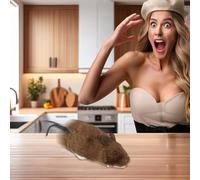 FIESTAS GUIRCA | Rata de Juguete con Cuerda (16 cm) - Accesorio de Broma para Fiestas de Halloween y Carnaval - Ideal para Bromas y Sorpresas Divertidas - Todos los Usuarios - Marrón