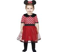 FIESTAS GUIRCA Ratoncito Disfraz Infantil - Vestido de Lunares Rojos y Blancos y Diadema con Orejas de Ratón - Disfraz de Niña 2-3 años