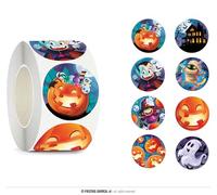 Fiestas Guirca – Rollo de 200 pegatinas para Halloween – Multicolor – Decoración Truco o Trato