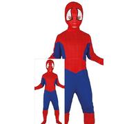 FIESTAS GUIRCA | Disfraz Spider Boy Infantil (7-9 años) - Capucha y Mono para Niños - Disfraces de Superhéroes y Villanos para Fiestas, Carnaval y Halloween - Ideal para Chicos - Rojo y Azul