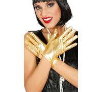 FIESTAS GUIRCA, S.L. Guantes Cortos Brillo Dorado (Paquete de 2)