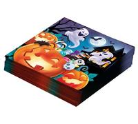 FIESTAS GUIRCA | 20 Servilletas de Calabazas Desechables (16x16 cm) - Decoración de Mesa para Fiestas de Halloween Terroríficas - Ideal para Eventos de Miedo - Multicolor