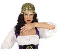 FIESTAS GUIRCA | Set de 20 Pulseras Metálicas Doradas - Brazalete para Disfraz de Príncipe del Desierto, Zíngara y Vidente - Accesorio de Joyería para Fiestas y Celebraciones - Adulto Unisex - Oro