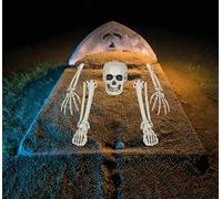 FIESTAS GUIRCA | Set Huesos Esqueleto (5 Piezas) - Decoración de Halloween para Fiestas de Disfraces - Calaveras y Esqueletos - Ideal para Ambientes Terroríficos - Blanco