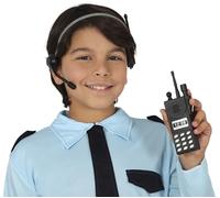 FIESTAS GUIRCA | Set Walkie Talkie con Auriculares - Gadget de Juego para Disfraz de Policía - Ideal para Fiestas de Disfraces, Carnaval y Halloween - Accesorio para Todos los Usuarios - Negro