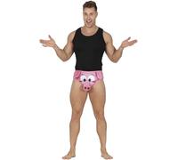 FIESTAS GUIRCA | Slip Cerdito - Calzoncillo Divertido para Despedida de Soltero y Fiestas de Disfraces - Ideal para Celebraciones y Eventos - Hombre Adulto - Rosa