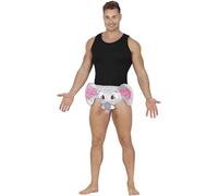FIESTAS GUIRCA | Slip Elefante - Divertido Calzoncillo para Despedida de Soltero y Fiestas - Accesorio de Disfraz para Bachelor Party y Celebraciones - Hombre Adulto- Gris