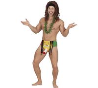 FIESTAS GUIRCA | Slip Rasta Amarillo (Talla Única) - Calzoncillo Divertido para Despedida de Soltero y Fiestas Temáticas de Rastafaris - Accesorio para Hombre Adulto - Amarillo