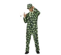 FIESTAS GUIRCA Sombrero de cáñamo con patrón de cannabis, sombrero de pescador, carnaval