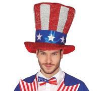 FIESTAS GUIRCA Sombrero de Copa con Bandera Americana del tío Sam