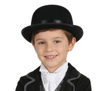 FIESTAS GUIRCA | Sombrero de Disfraz Bombín Infantil Chico - Negro Fieltro | Diseño Inglés Elegante | Banda Negra Decorativa | Para Niños | Material Ligero | Carnaval, Halloween, Teatro Escolar