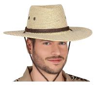 FIESTAS GUIRCA - Sombrero de vaquero marrón tejido - Talla única adulto