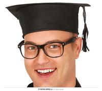FIESTAS GUIRCA | Sombrero Estudiante de Tela para Adulto Unisex (Negro) - Accesorio de Disfraz para Graduación, Fiestas de Verano y Eventos Temáticos - Ideal para Celebraciones de Graduados