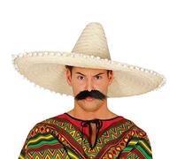 FIESTAS GUIRCA | Sombrero Mexicano de Paja (60 cm) - Accesorio de Fiesta para Celebraciones de Verano y Graduaciones - Ideal para Eventos Temáticos de México y Fiestas - Adulto Unisex - Natural