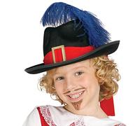 FIESTAS GUIRCA | Sombrero Mosquetero Infantil - Accesorio de Disfraz para Niños - Ideal para Fiestas de Bandidos y Mosqueteros, Carnaval y Halloween - Perfecto para Celebraciones y Eventos - Negro