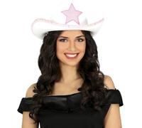 FIESTAS GUIRCA Sombrero Vaquero de Barbie Blanco con Estrella Rosa