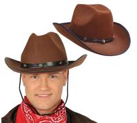 FIESTAS GUIRCA | Sombrero Vaquero de Fieltro Marrón (Talla Única) - Accesorio de Disfraz Cowboy para Fiestas del Viejo Oeste y Carnaval - Ideal para Adultos Unisex - Marrón