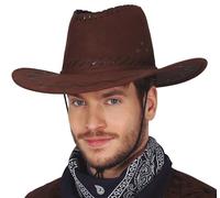 FIESTAS GUIRCA | Sombrero Vaquero (Talla Única) - Accesorio de Disfraz Cowboy para Fiestas del Viejo Oeste, Texas y Carnaval - Ideal para Halloween y Celebraciones Temáticas - Marrón Oscuro