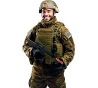 FIESTAS GUIRCA | Subfusil de Asalto con Sonido (62 cm) - Accesorio para Disfraz de Policía Militar SWAT - Complemento para Carnaval Halloween Cosplay - Adulto Infantil - Negro