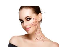 FIESTAS GUIRCA | 2 Hojas Tatuajes Temporales Calabaza (15x11 cm) - Tatuajes Temporales de Calabaza y Murciélago para Maquillaje FX y Disfraces de Halloween - Ideal para Fiestas de Miedo - Oro/Rosa