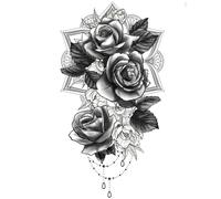 Fiestas Guirca - Tatuajes temporales mandala rosa 14x30cm