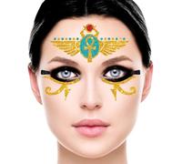 Fiestas Guirca - Tatuajes temporales para cara con lentejuelas, Egipto