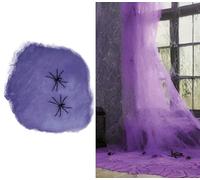 FIESTAS GUIRCA | Telaraña Lila (100 gr) - Decoración de Halloween y Fiestas de Disfraces - Animales e Insectos - Ideal para Celebraciones y Eventos - Morado