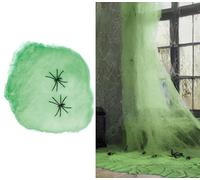 FIESTAS GUIRCA | Telaraña Verde (100 gr) - Decoración de Halloween y Fiestas de disfraces - Animales e Insectos - Ideal para Celebraciones y Eventos - Verde