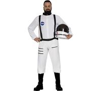 FIESTAS GUIRCA Traje espacial oficial de la NASA para hombre Disfraz - Traje espacial de astronauta blanco Disfraz para hombre Talla S 46-48