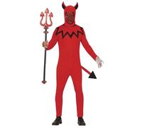 FIESTAS GUIRCA | Tridente Rojo de Demonio Desmontable (100 cm) - Accesorio de Disfraz para Halloween y Fiestas de Disfraces - Diablos y Demonios - Rojo y Negro