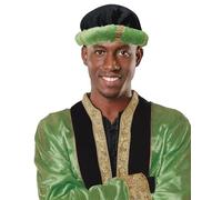 Fiestas Guirca Turbante Negro y Verde Mago Rey de Disfraz maharajá Indio