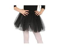 FIESTAS GUIRCA | Tutú Infantil con Glitter (30 cm) - Accesorio de Disfraz para Niñas - Ideal para Fiestas de Disfraces, Carnaval y Halloween - Perfecto para Celebraciones Temáticas - Negro