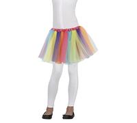 FIESTAS GUIRCA | Tutú Multicolor Infantil (30 cm) - con Guantes - Accesorio de Disfraz para Fiestas de Payasos y Celebraciones - Ideal para Niñas Carnaval y Halloween - Multicolor
