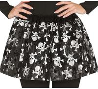 FIESTAS GUIRCA | Tutú Negro Pirata (40 cm) - Accesorio de Disfraz para Mujer - Ideal para Halloween, Fiestas de Disfraces de Piratas y Celebraciones - Negro y Plata