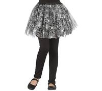 FIESTAS GUIRCA | Tutú Negro Telaraña (30 cm) - Accesorio Infantil para Disfraz de Halloween y Fiestas de Piratas - Ideal para Niños y Niñas - Negro y Plata