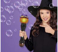 FIESTAS GUIRCA | Varita Calabaza Pompas Luz y Sonido (32 cm) - Accesorio Truco o Trato para Halloween, Carnaval, Fiestas Temáticas, Despedidas, Oktoberfest - Teen Unisex - Negro Naranja
