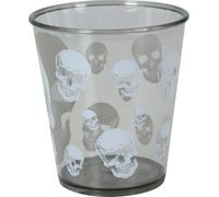 FIESTAS GUIRCA | Vaso Calavera Reutilizable (9x10 cm) - Decoración de Mesa para Fiestas de Payasos y Halloween - Ideal para Celebraciones y Eventos - Plástico Negro y Blanco