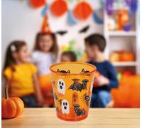 FIESTAS GUIRCA | Vaso Halloween Reutilizable (10 cm) - Decoración de Mesa para Fiestas de Halloween - Ideal para Celebraciones y Eventos - Plástico Naranja