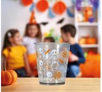 FIESTAS GUIRCA | Vaso Negro Esqueleto (10 cm) - Decoración de Mesa para Fiestas de Payasos y Halloween - Ideal para Celebraciones y Eventos - Plástico Negro