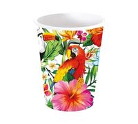Fiestas Guirca – Vasos desechables Hawaii – 240 ml, 9 cm – Pack de 6 – Multicolor