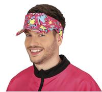 FIESTAS GUIRCA | Visera 80s Multicolor (Talla Única) - Gorro de Fiesta para Celebraciones de Verano y Graduaciones - Accesorio Unisex para Fiestas Hawaianas y Temáticas - Adulto - Multicolor